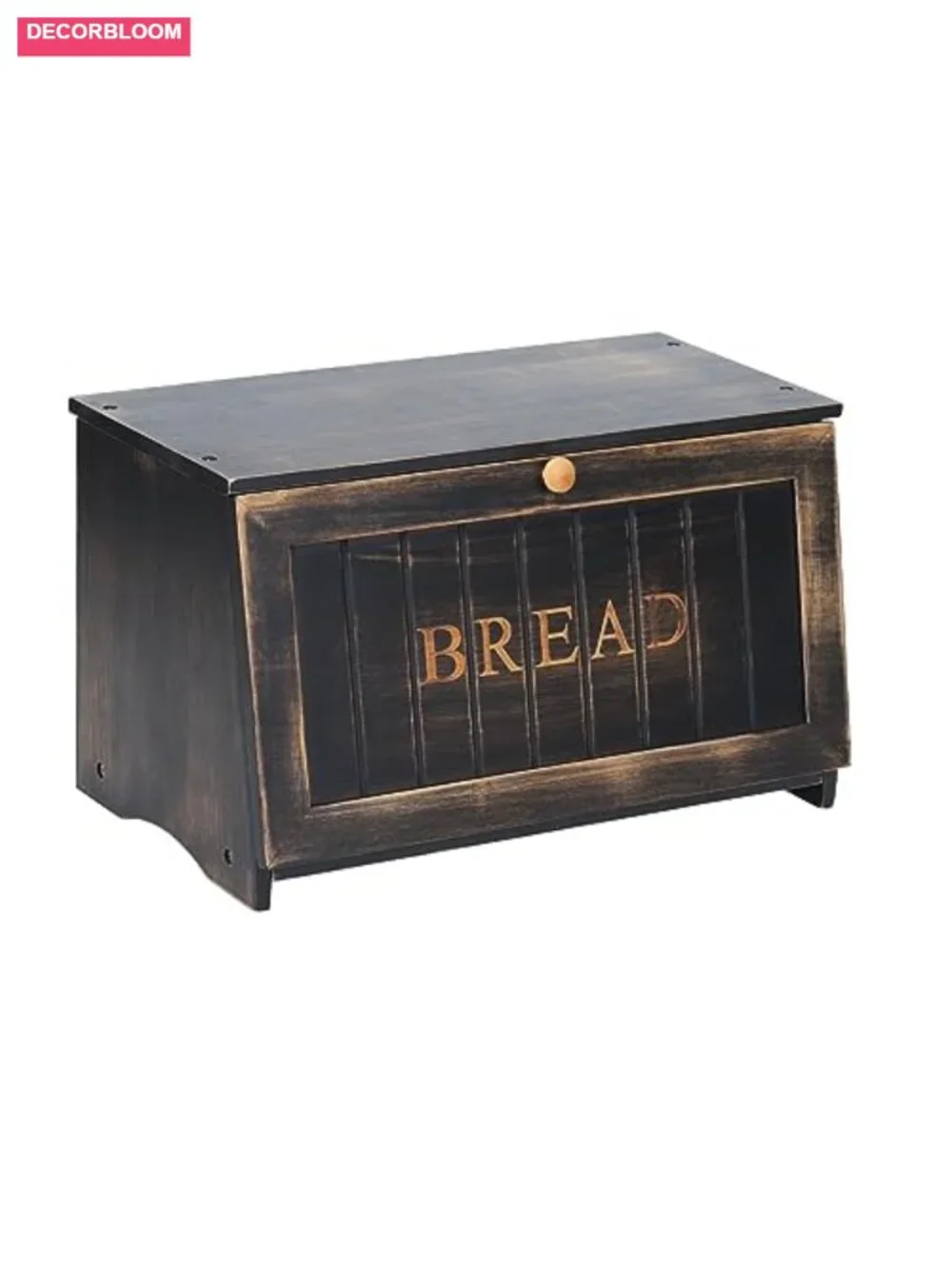 Vintage Wood Bread Box for Kitchen Counter Retro Storage Bin Bamboo Farmhouse